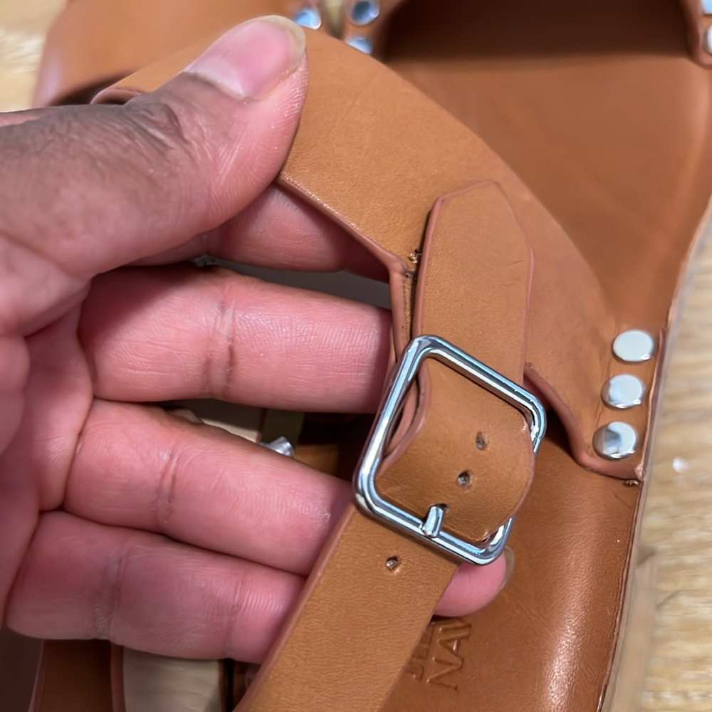 Jil Sander Tan Leather Studded Sandals size 36.5 or 6.5 New - Picture 9 of 10